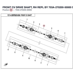FRONT CV DRIVE SHAFT, RH REPL BY 703A-270200-50000 product image