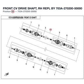 FRONT CV DRIVE SHAFT, RH REPL BY 703A-270200-50000 product image