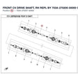 FRONT CV DRIVE SHAFT, RH REPL BY 703A-270200-50000 product image