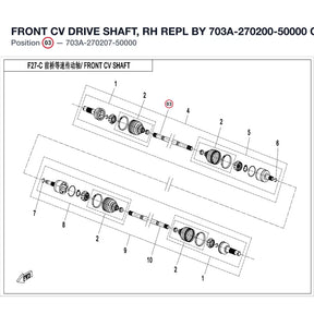 FRONT CV DRIVE SHAFT, RH REPL BY 703A-270200-50000 product image