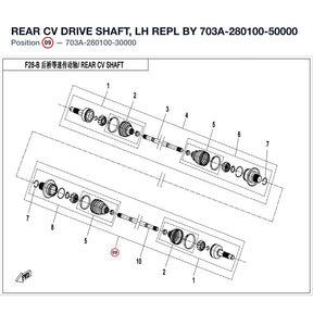 REAR CV DRIVE SHAFT, LH REPL BY 703A-280100-50000 product image