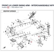 FRONT LH LOWER SWING ARM - INTERCHANGEABLE WITH  703A-050210-10000 product image