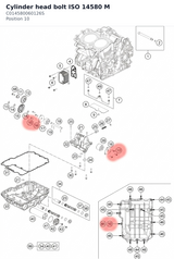 Diagram preview: Cylinder head bolt ISO 14580 M (C014580060126S)