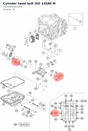 Diagram preview: Cylinder head bolt ISO 14580 M (C014580060126S)