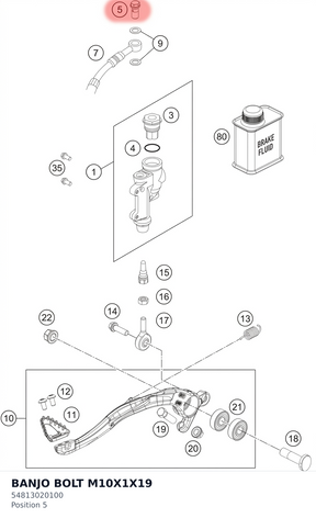 Diagram preview: BANJO BOLT M10X1X19 (54813020100)