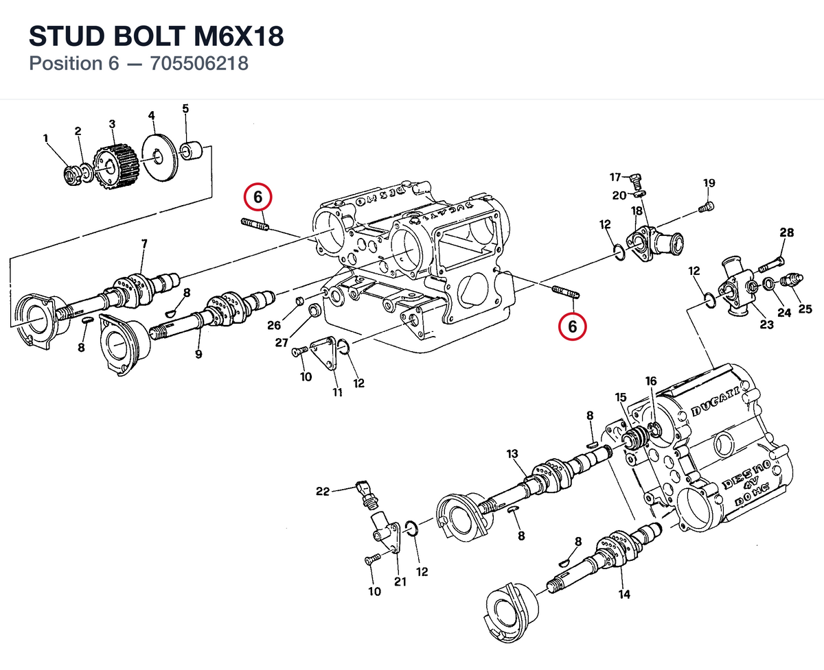 STUD BOLT M6X18