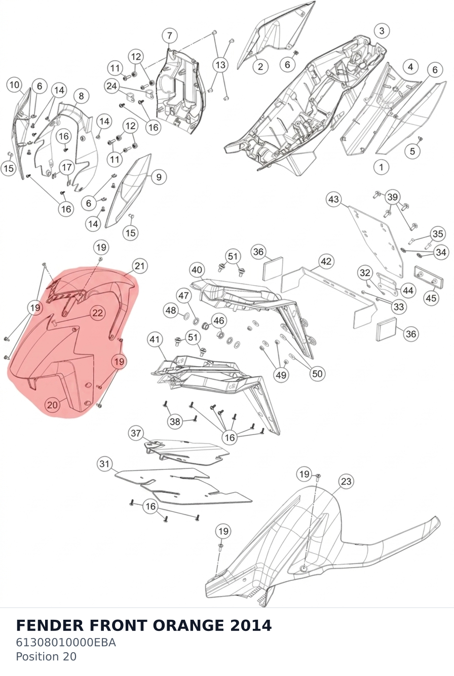 Diagram preview: FENDER FRONT ORANGE       2014 (61308010000EBA)