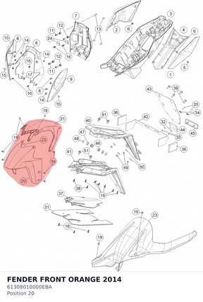 Diagram preview: FENDER FRONT ORANGE       2014 (61308010000EBA)