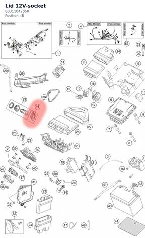 Diagram preview: Lid 12V-socket (60311042050)