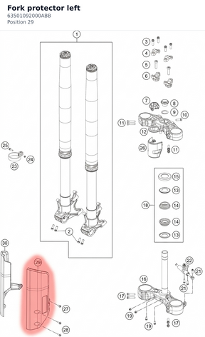 Diagram preview: Fork protector left (63501092000ABB)