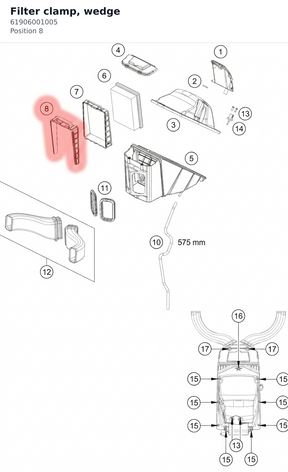 Diagram preview: Filter clamp, wedge (61906001005)