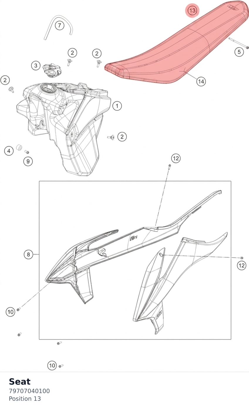 Diagram preview: Seat (79707040100)