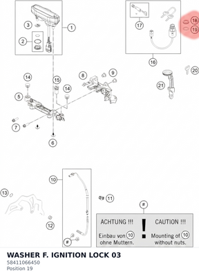 Diagram preview: WASHER F. IGNITION LOCK 03 (58411066450)