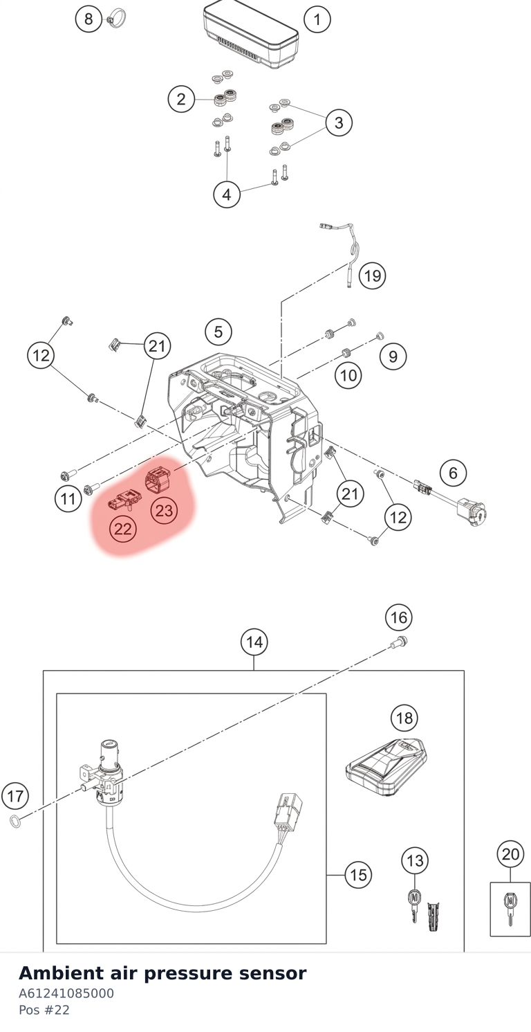 Diagram preview: Ambient air pressure sensor (A61241085000)