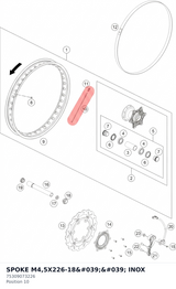 Diagram preview: SPOKE M4,5X226-18'' INOX (75309073226)