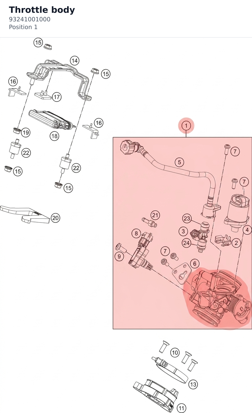 Diagram preview: Throttle body (93241001000)