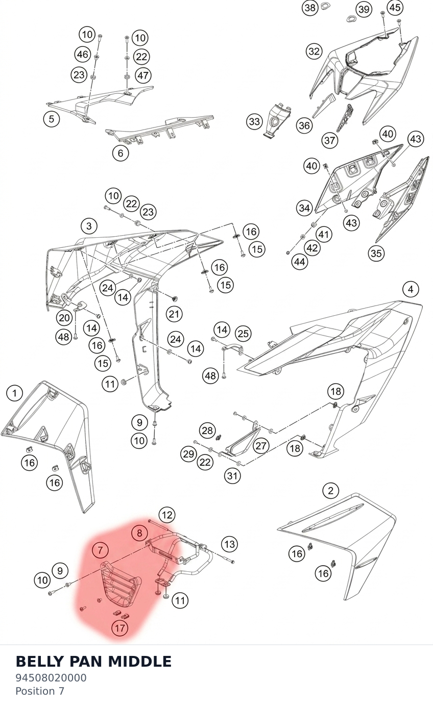 Diagram preview: BELLY PAN MIDDLE (94508020000)