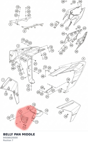 Diagram preview: BELLY PAN MIDDLE (94508020000)