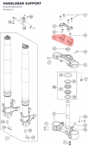 Diagram preview: HANDLEBAR SUPPORT (6140103904233S)