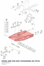 Diagram preview: SWING ARM SUB ASSY HUSQVARNA 401 MY20 (28104030044C1)