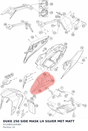 Diagram preview: DUKE 250 SIDE MASK LH SILVER MET MATT (93108001000BH)