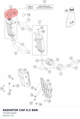 Diagram preview: RADIATOR CAP 0,5 BAR (70035016000)