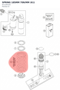 Diagram preview: SPRING 185MM 70N/MM (61) (91110015S)