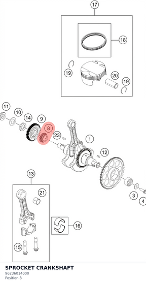 Diagram preview: SPROCKET CRANKSHAFT (96236014000)