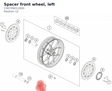 Diagram preview: Spacer front wheel, left (C90709012000)