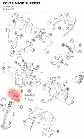 Diagram preview: COVER MASK SUPPORT (95814011020)