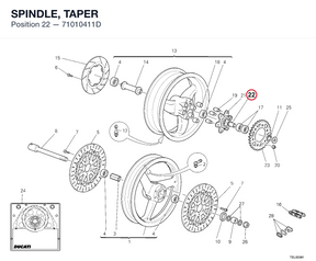 SPINDLE, TAPER 71010411D diagram position