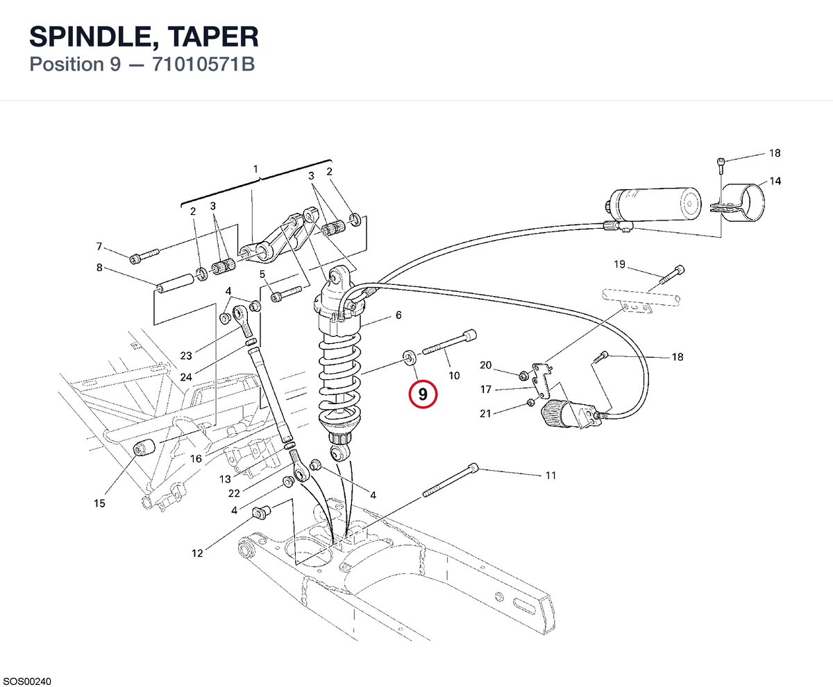 SPINDLE, TAPER 71010571B diagram position