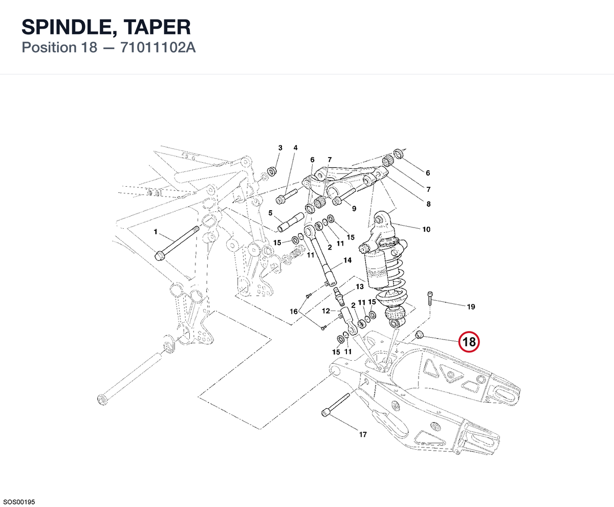 SPINDLE, TAPER 71011102A diagram position