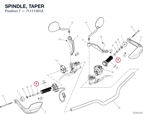 SPINDLE, TAPER 71111301A diagram position