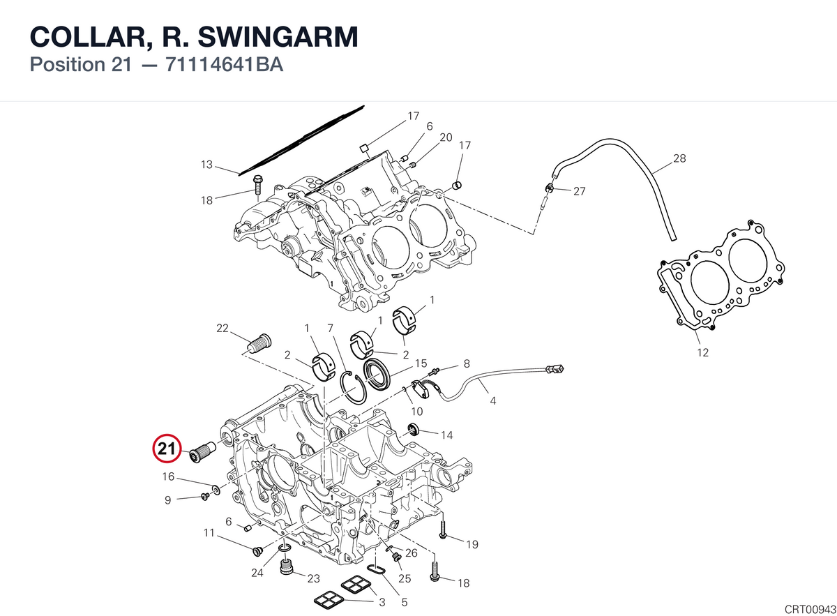 COLLAR, R. SWINGARM 71114641BA diagram position