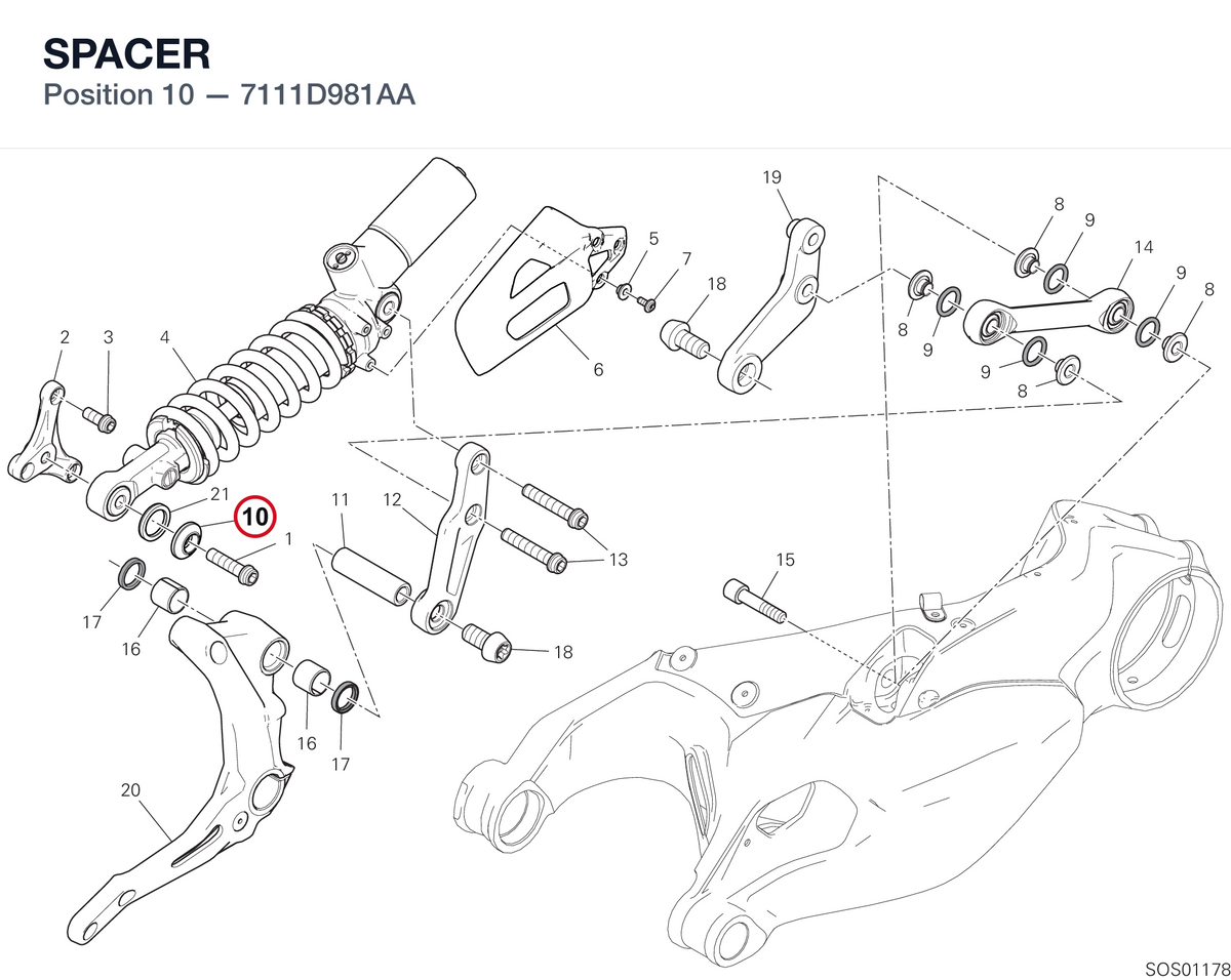 SPACER 7111D981AA diagram position