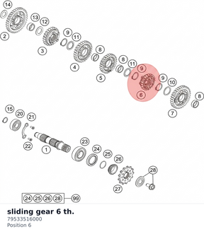 Diagram preview: sliding gear 6 th. (79533516000)