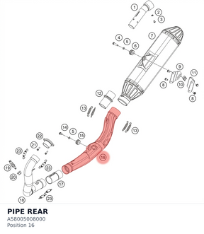 Diagram preview: PIPE REAR (A58005008000)