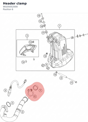 Diagram preview: Header clamp (90105052000)