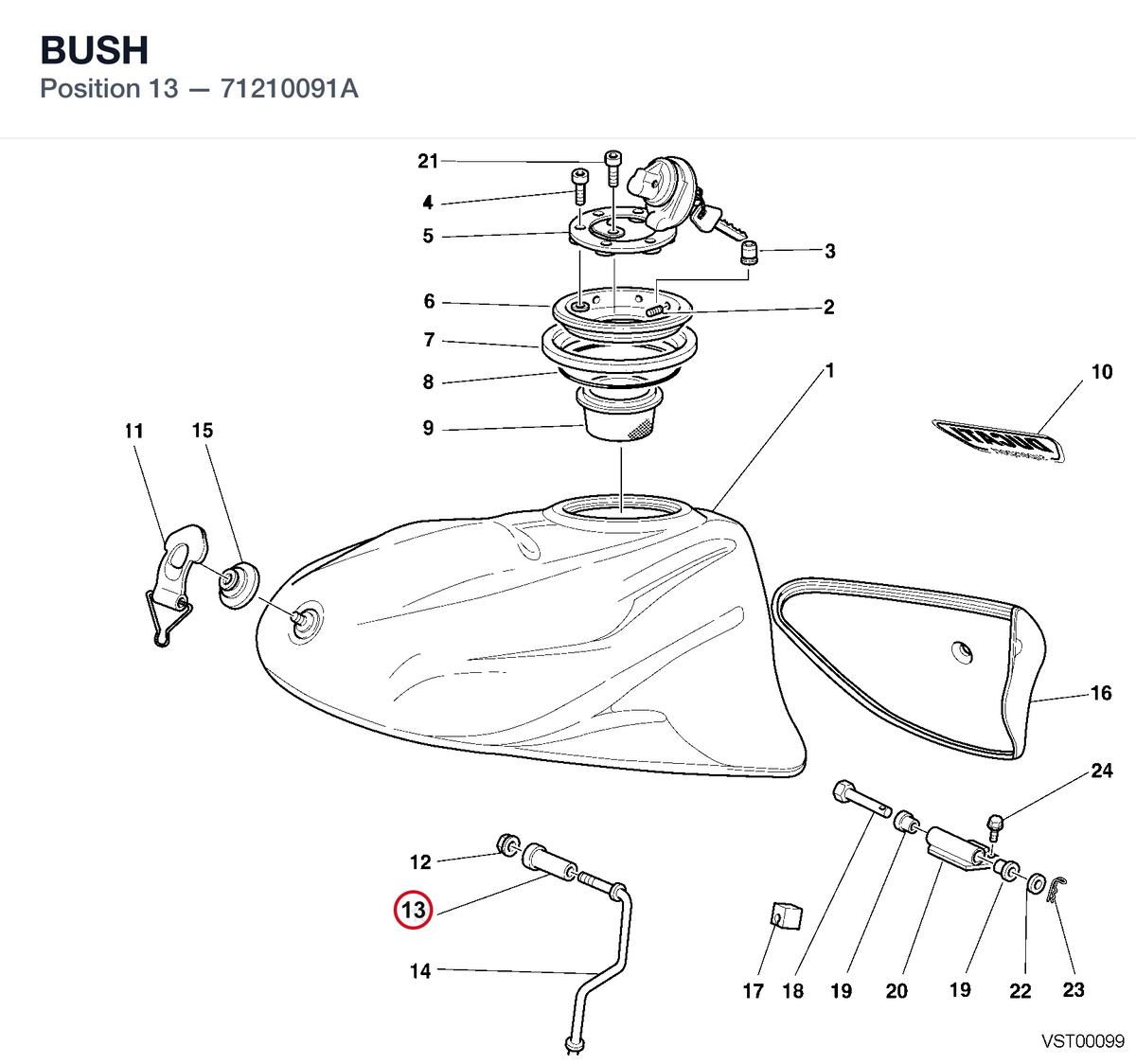 BUSH 71210091A diagram position