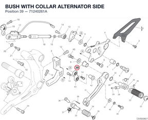 BUSH WITH COLLAR ALTERNATOR SIDE 71240261A diagram position