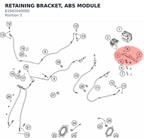 Diagram preview: RETAINING BRACKET, ABS MODULE (61942040000)