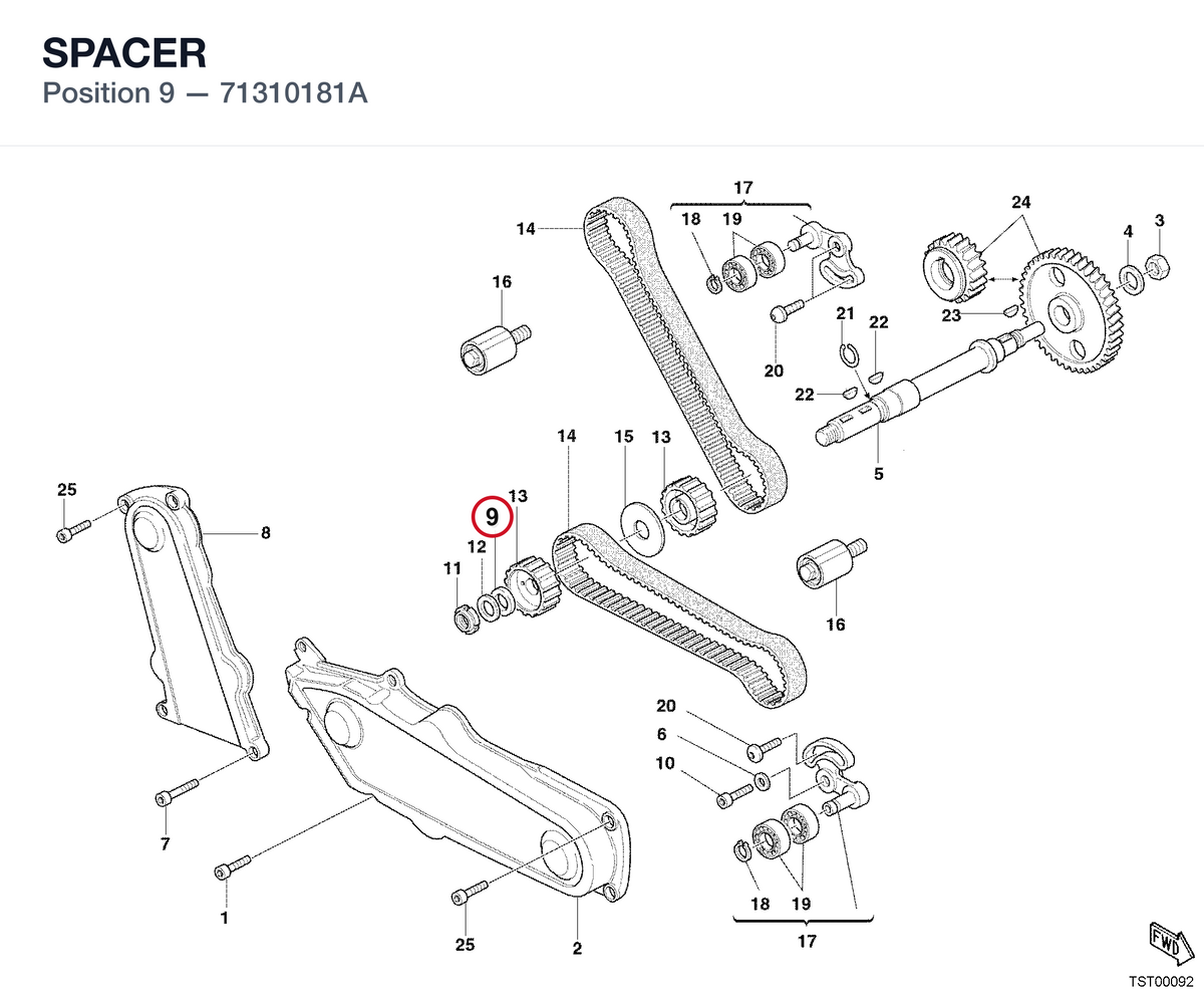 SPACER 71310181A diagram position