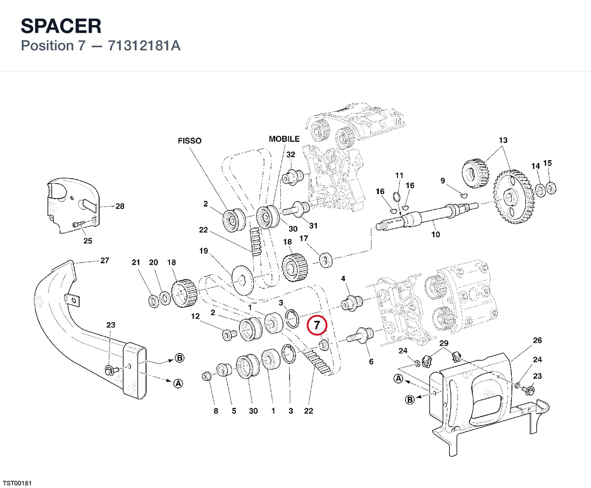 SPACER 71312181A diagram position
