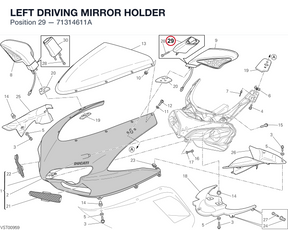 LEFT DRIVING MIRROR HOLDER 71314611A diagram position