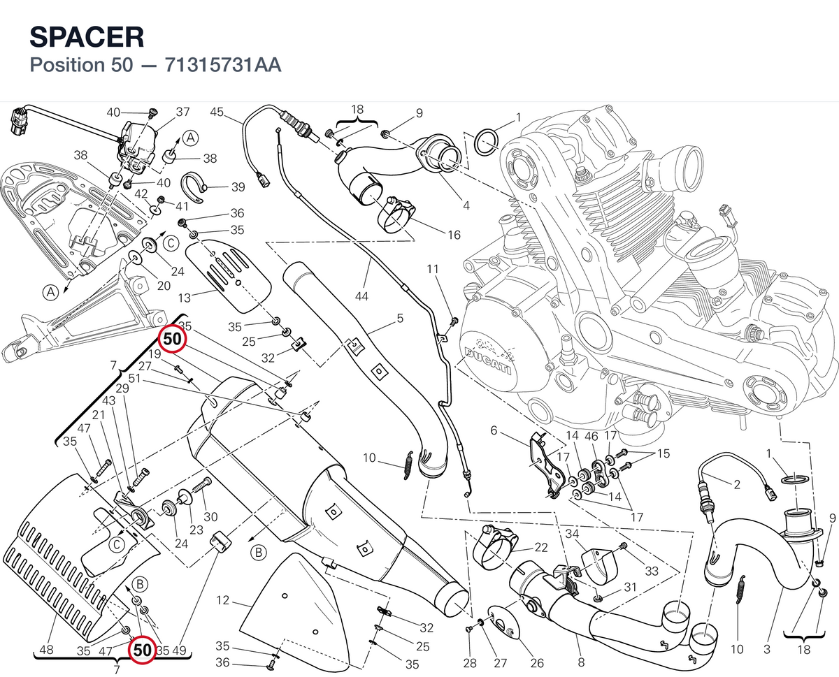 SPACER 71315731AA diagram position