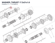 WASHER, THRUST 17.3x31x1.6 71315851A diagram position