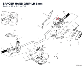 SPACER HAND GRIP LH 8mm 71316171A diagram position