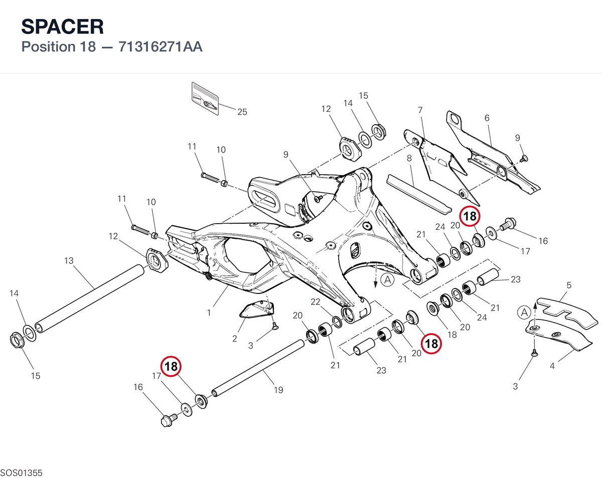SPACER 71316271AA diagram position