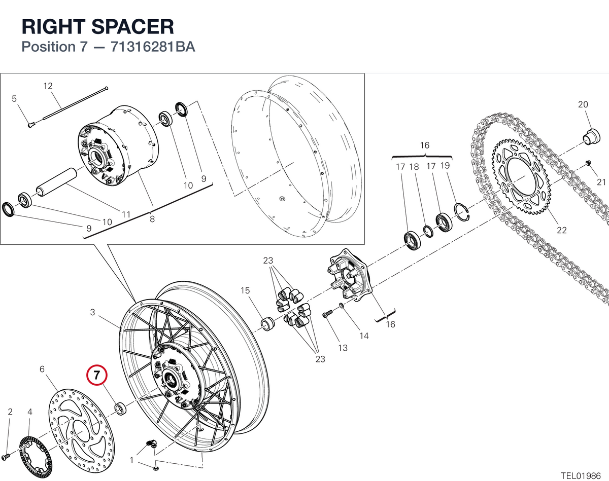 RIGHT SPACER 71316281BA diagram position